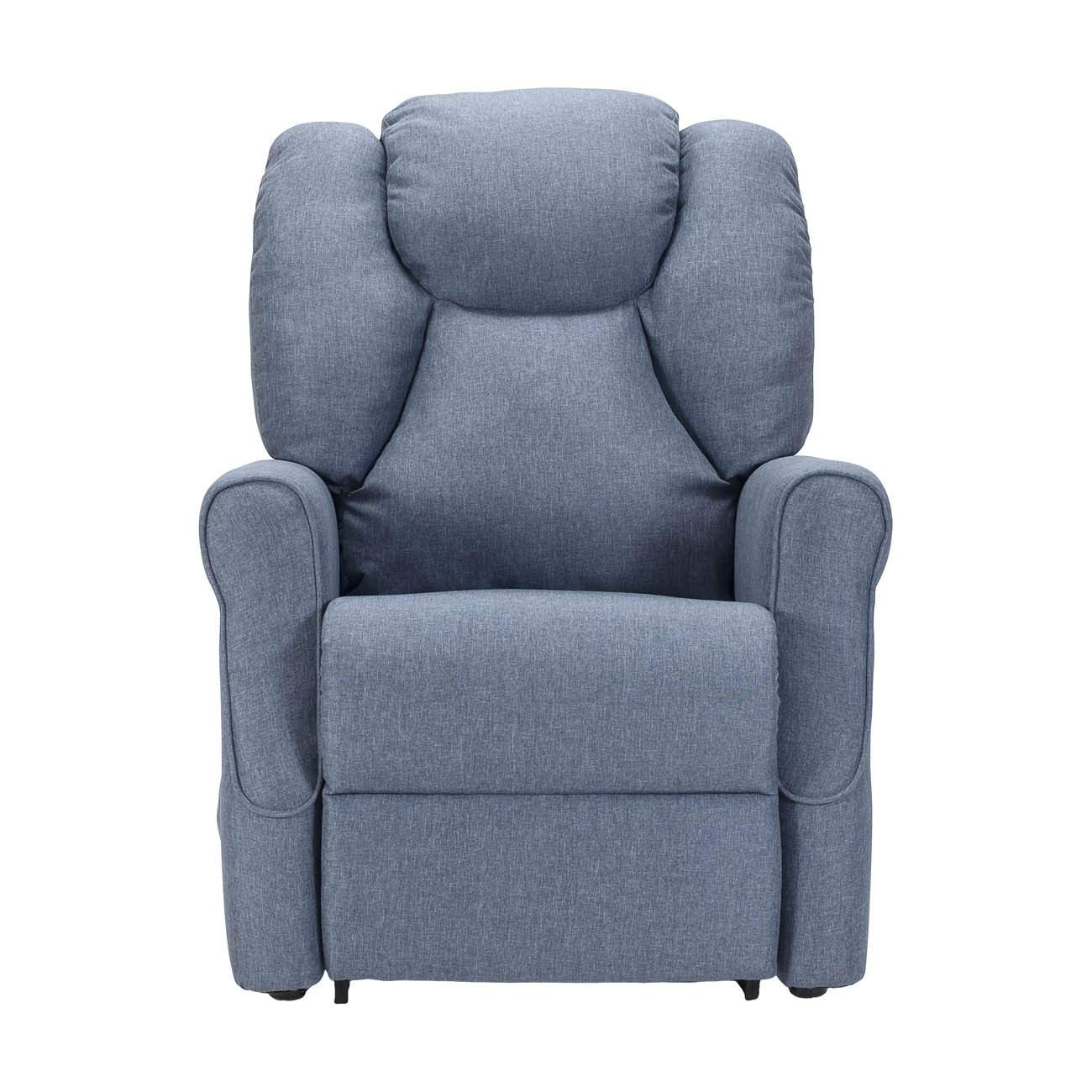 Angela 2 Moteurs Fauteuil releveur Relax Dispositif Médical système de Roue Doux siège à Micro-Ressorts résistant aux Taches fauteuils inclinables Bleu Denim