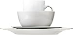 Amazon Basics 16-Piece Ensemble de vaisselle, assiettes, bols, tasses, service pour 4, blanc