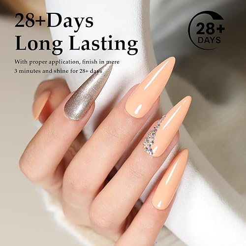 Miniatura 10 de OPUIU Esmalte de uñas de gel blanco lechoso, esmalte de gel translúcido, esmalte de uñas en gel translúcido, color UV LED, 0.5 fl oz