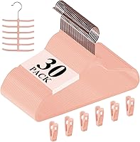 Vista 15 de VECELO Perchas de terciopelo de alta calidad resistentes (paquete de 60), antideslizantes y ahorran espacio con 8 clips para los dedos y soporte