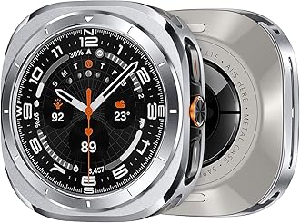 Metal Case for Samsung Galaxy Watch Ultra 47mm Case, Stainless Steel Protective Rugged Bumper Thin Frame with Ceramic-Like Back Cover for Galaxy Watch Ultra 47mm for Men Women