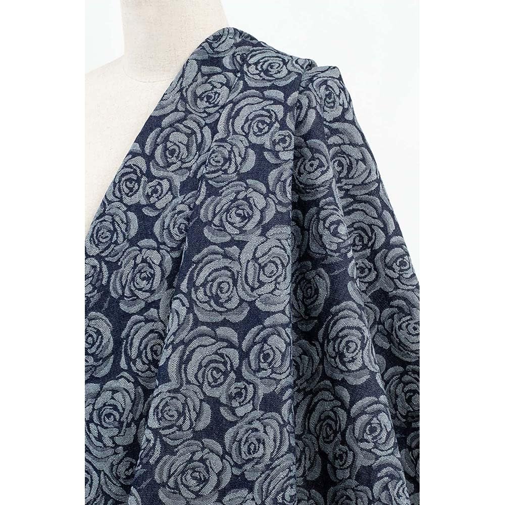 170x50cm Tkanina Żakardowa Vintage Denim Rose - 85% Bawełny, 15% Poliestru, Sprany Materiał Do Samodzielnego Szycia Spodni, Odzieży, Spódnic, Kurtek, Bagażu(Style 3)