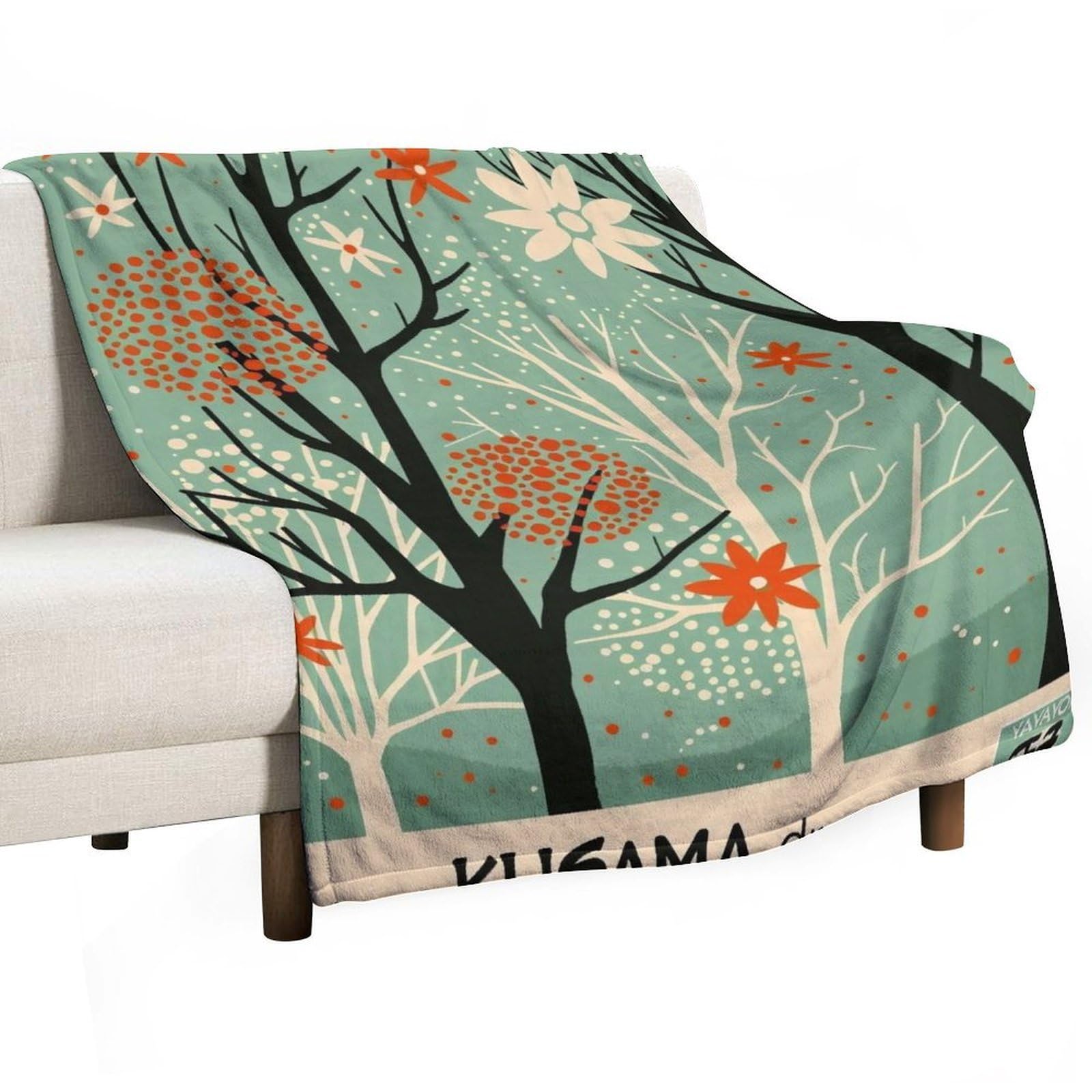 Yhgsreuoh White-Style Kusama’s Dream Forest 02 Flannel Blankets Fleece Soft Throw Lightweight Plush Gifts For Couch, Bed, Cozy Sofa Plush, Chair, Lovers 138X175cm(55X70in)