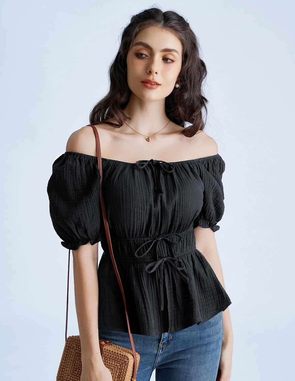 Scarlet Darkness Women Renaissance Shirt Puff Sleeve Square Neck Peasant Pirate Blouse - Image 3