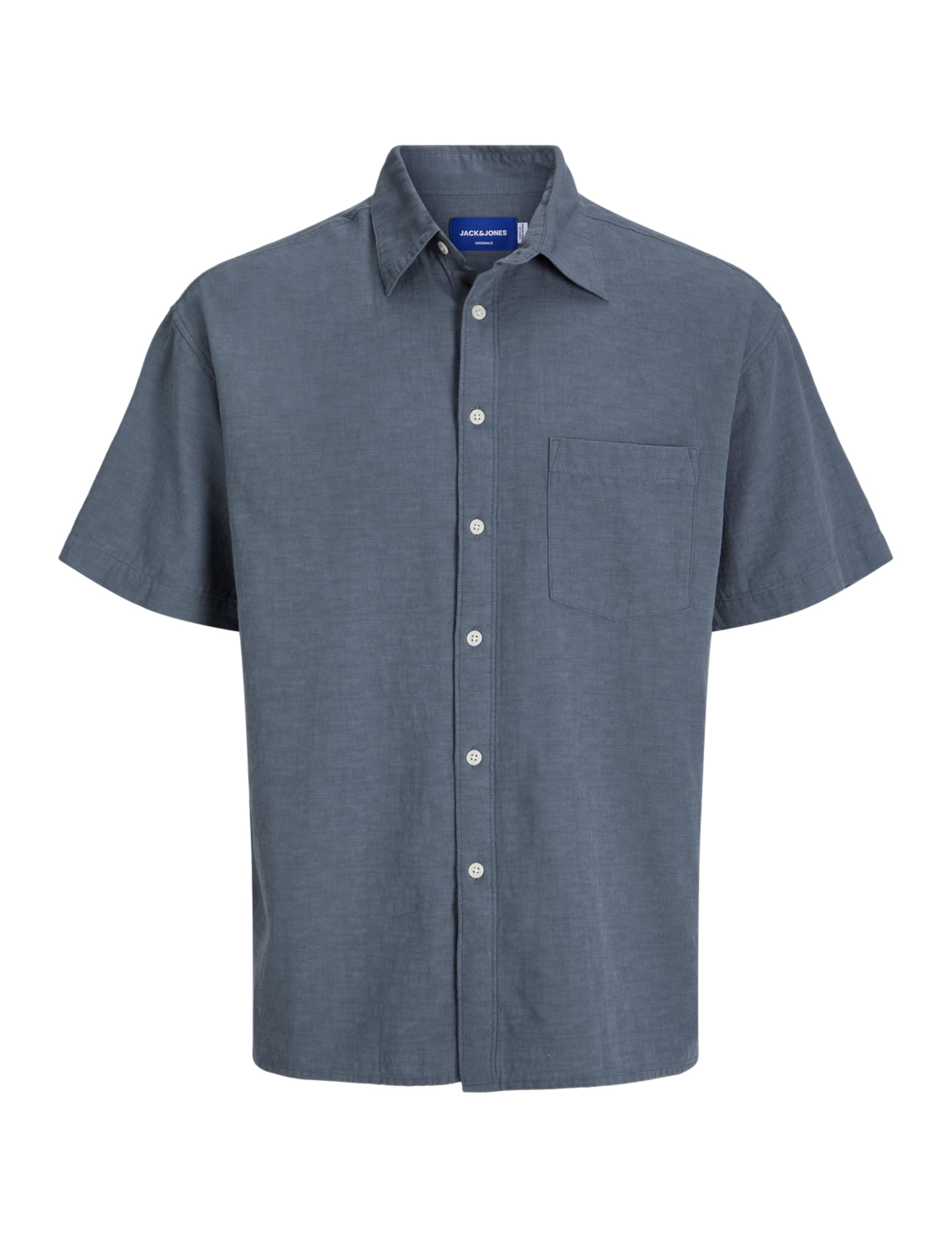 JACK & JONES Men's Joralmeria Structure Shirt SS, Stormy Weather, S