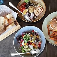 Vista 7 de Cucharas de servir, tenedores de cuchara ranurados, 9 piezas de acero inoxidable 18/10, juego de utensilios para servir anfitriona para fiesta