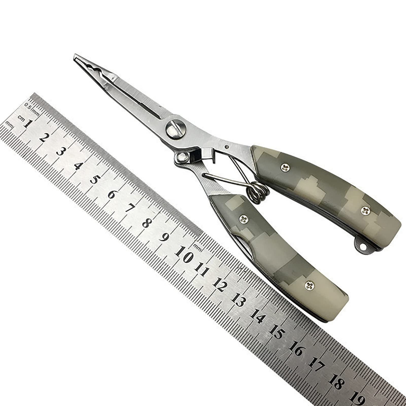 Generic Köderzange Angelzange Aus Edelstahl Multifunktionale Angelschere Angelzange mit Offener Schlaufe Mit Angelgerät mit Nylonhülle