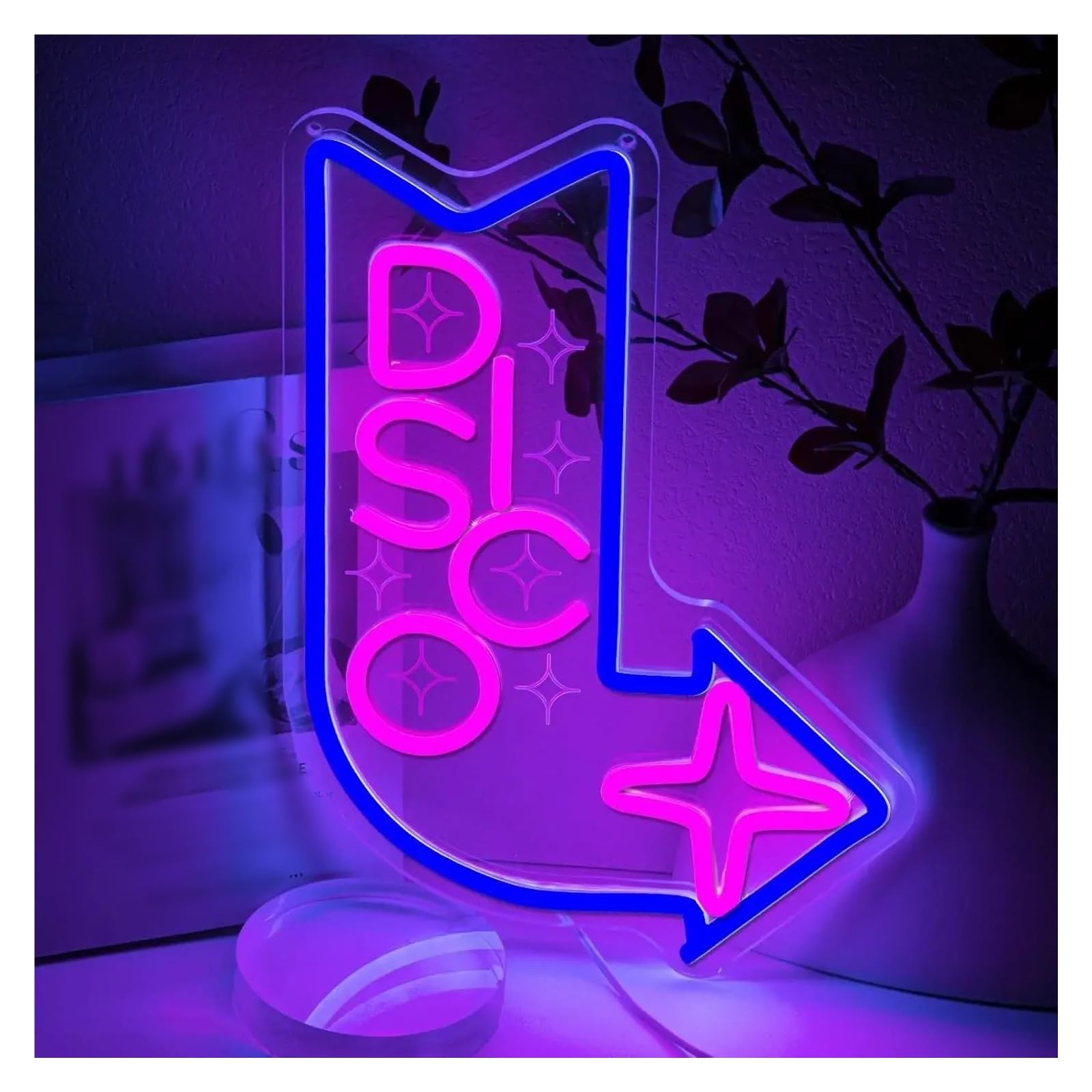 Wiszące neony artystyczne "DISCO"Muzyka Neon Znak Zasilany Przez USB Światło LED Do Baru Klubu Imprezy Bar Wesele Impreza Sypialnia Dekoracja Ścienna 34cmх23.5cm