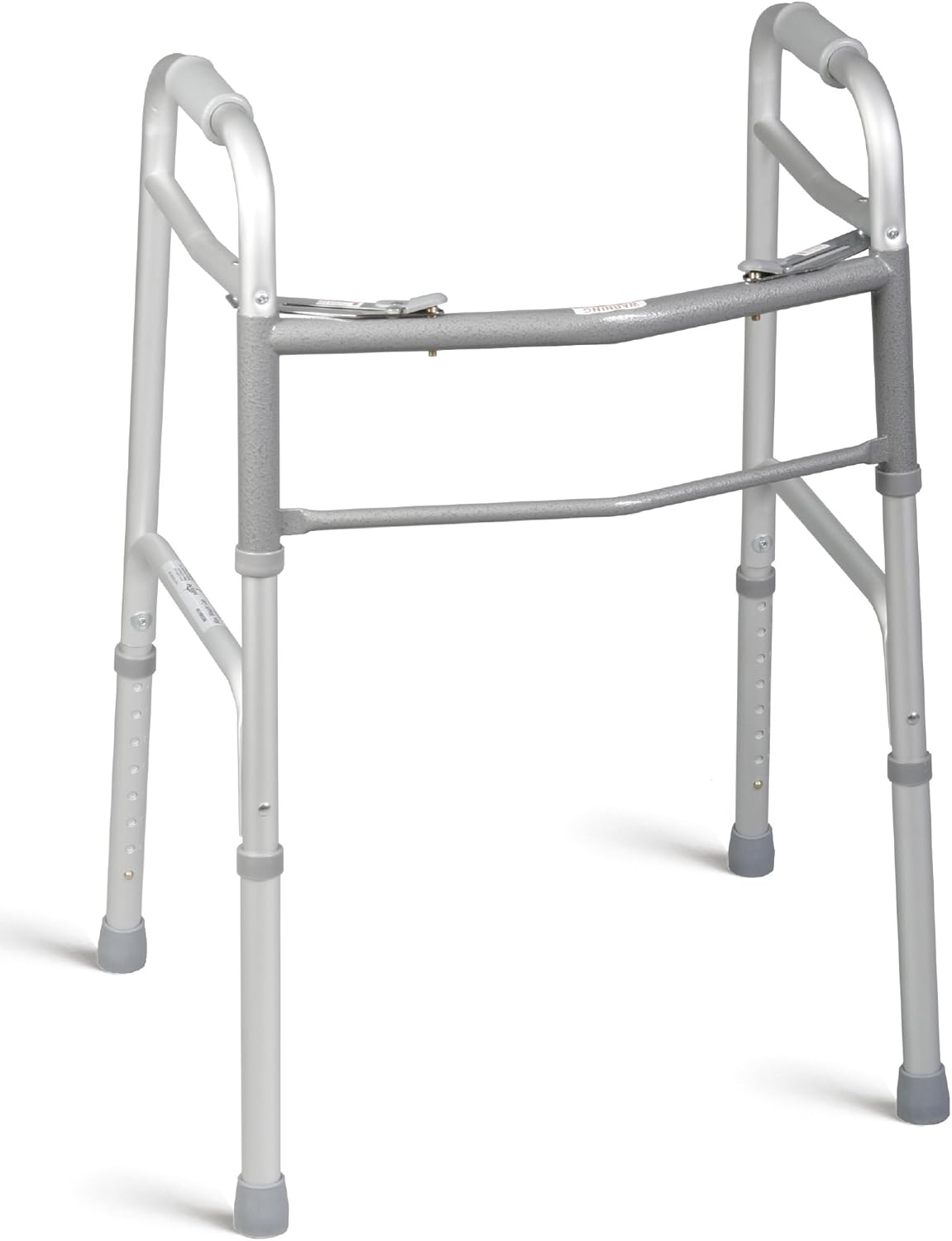 Medline Two-Button Folding Walker Without Wheels, 1 Count : Health & Household