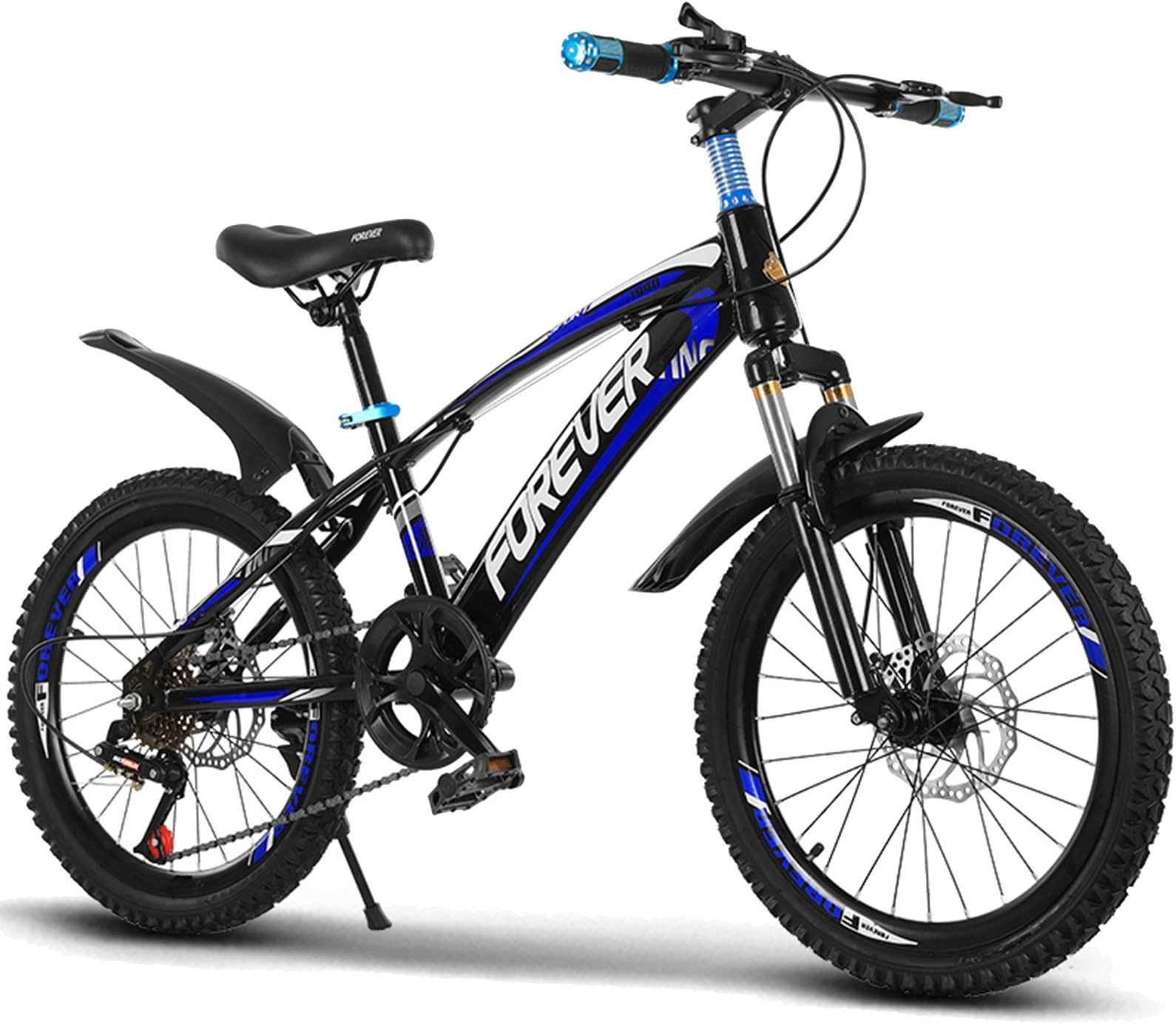 FUFU 18", 20" Children's Bicycles, Children's Bicycles with Mudguards and Handbrake, Blue, Red (Color : Blue, Size : 18in)