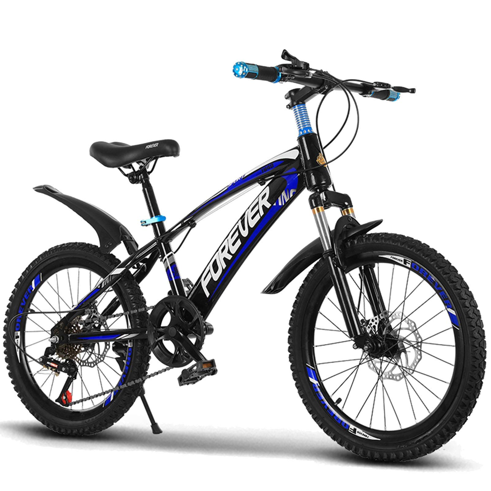 FUFU 18", 20" Children's Bicycles, Children's Bicycles with Mudguards and Handbrake, Blue, Red (Color : Blue, Size : 18in)