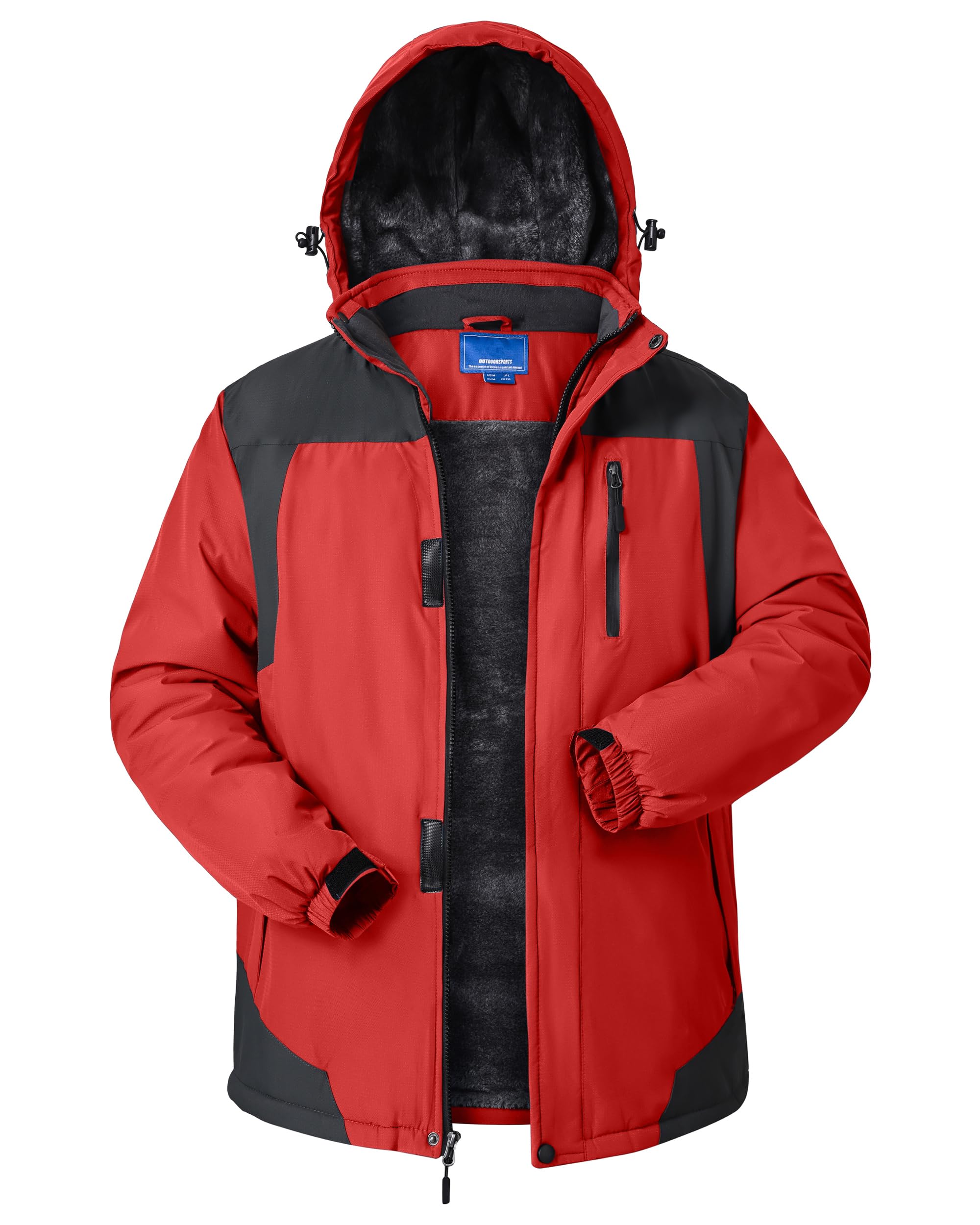 CNBQDD Winter Jackets Mens Skiing Coats Warm Waterproof Ski Snow Coat with Hooded for Cold Weather