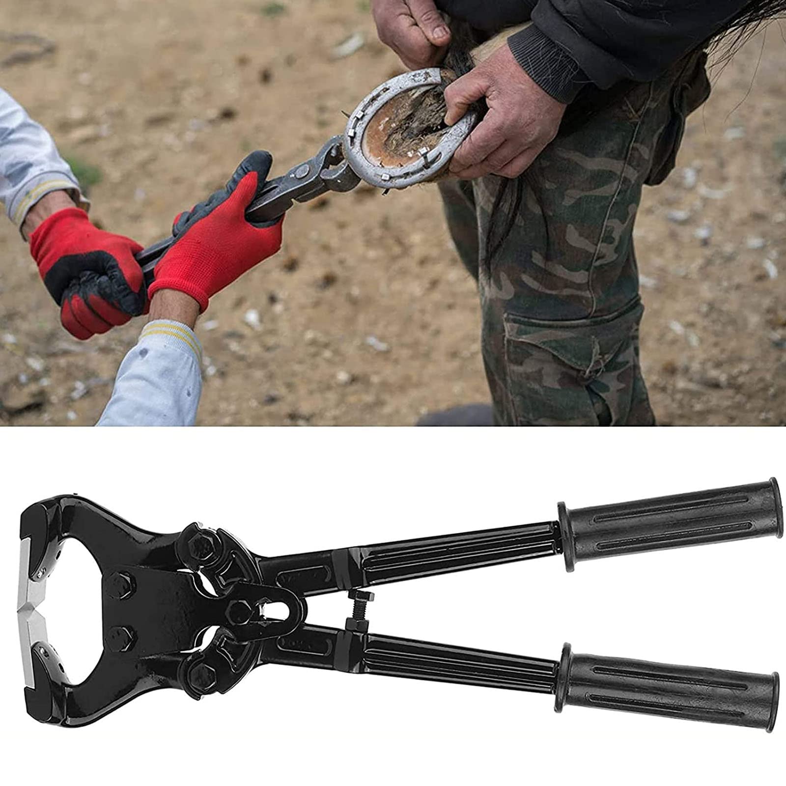 Trimmer for zoccoli di cavallo, coltello for zoccoli di cavallo, tronchese for zoccoli da 16 '', kit di attrezzi for pinze for bovini con materiale in lega di alluminio Manico antiscivolo Angolo massi