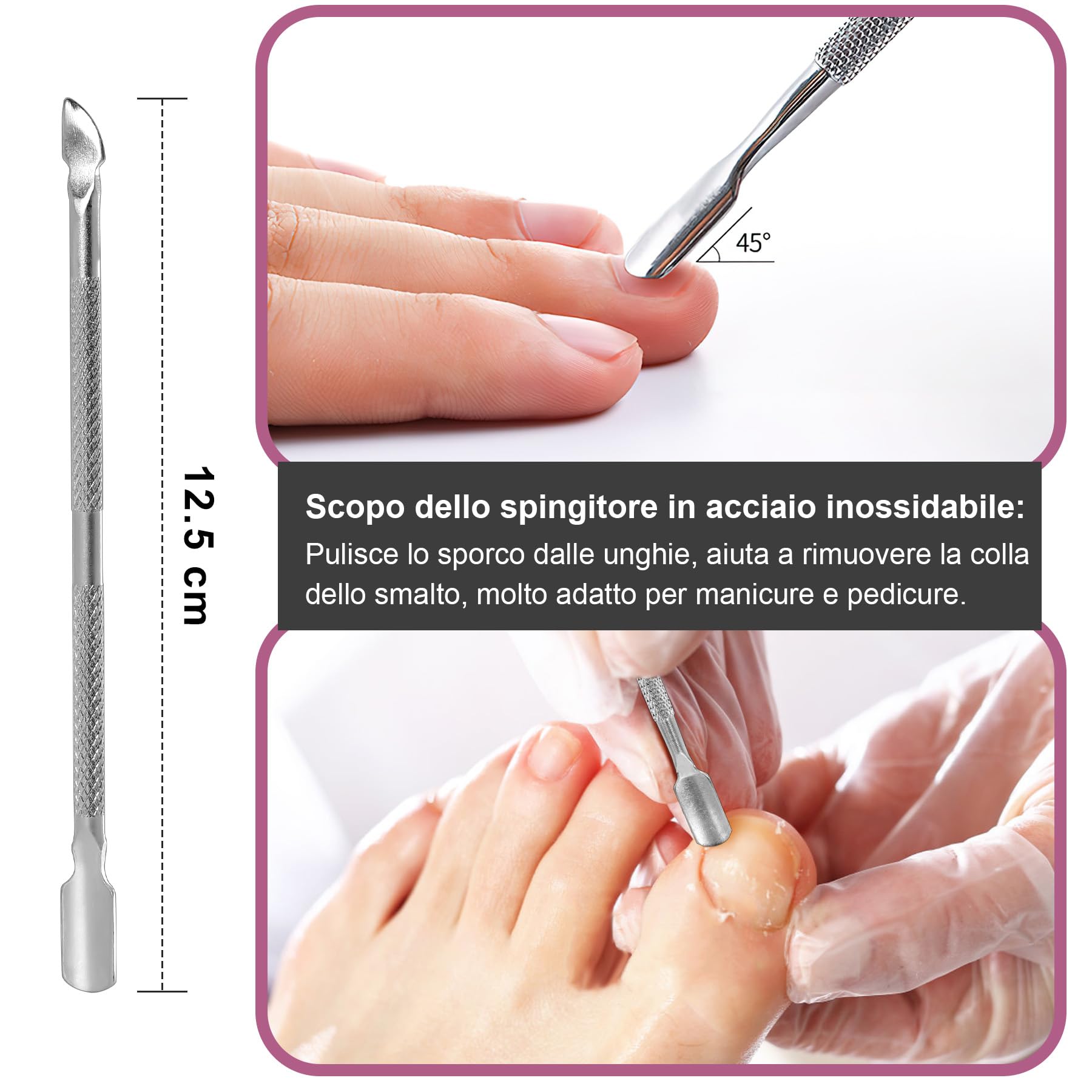 14 Pezzi Lime e Buffer per Unghie Riutilizzabili, Set Completo con Spingi Cuticole, Tronchesino Professionale e Accessori per Manicure e Pedicure, Nail Care per Casa e Salone