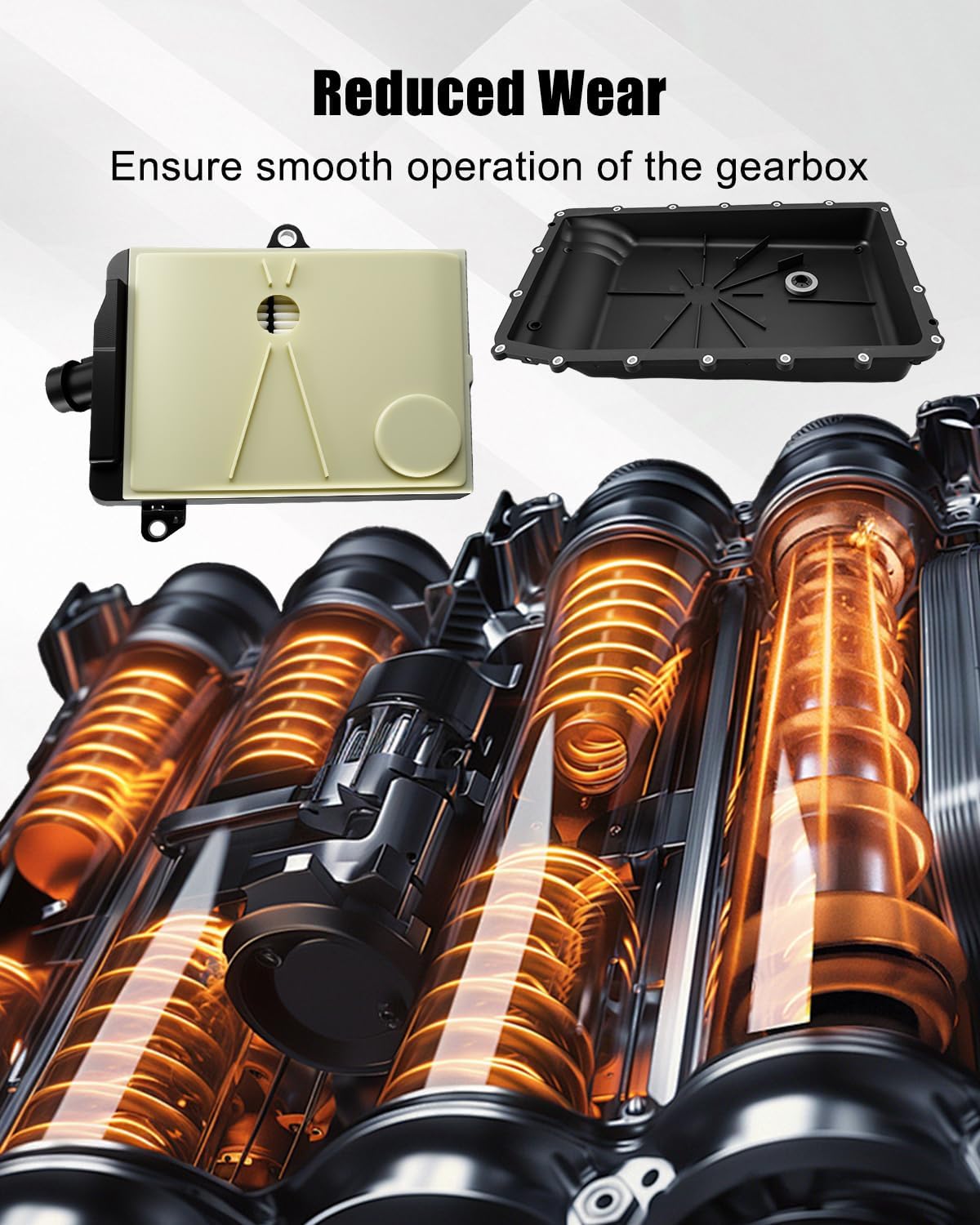 Transmission Oil Pan 265-897 and 10R80 Ten Speed Transmission Filter Kit Fit for Ford F150 Expedition Mustang Ranger Explorer 2017-2023 Lincoln Navigator 2018-2023, Replace HL3Z7A194A 5422896 FT202