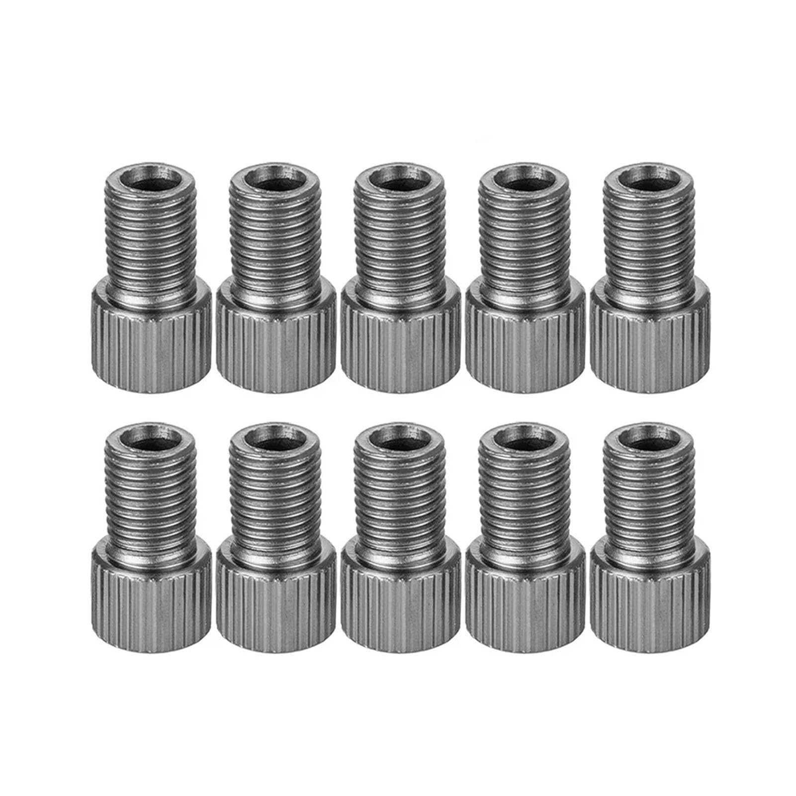 Dymkie 10 Pcs Gray 10 Colour Aluminum Bicycle Bike Valve Converter Car Valve Adapter(10 Pcs Gray)