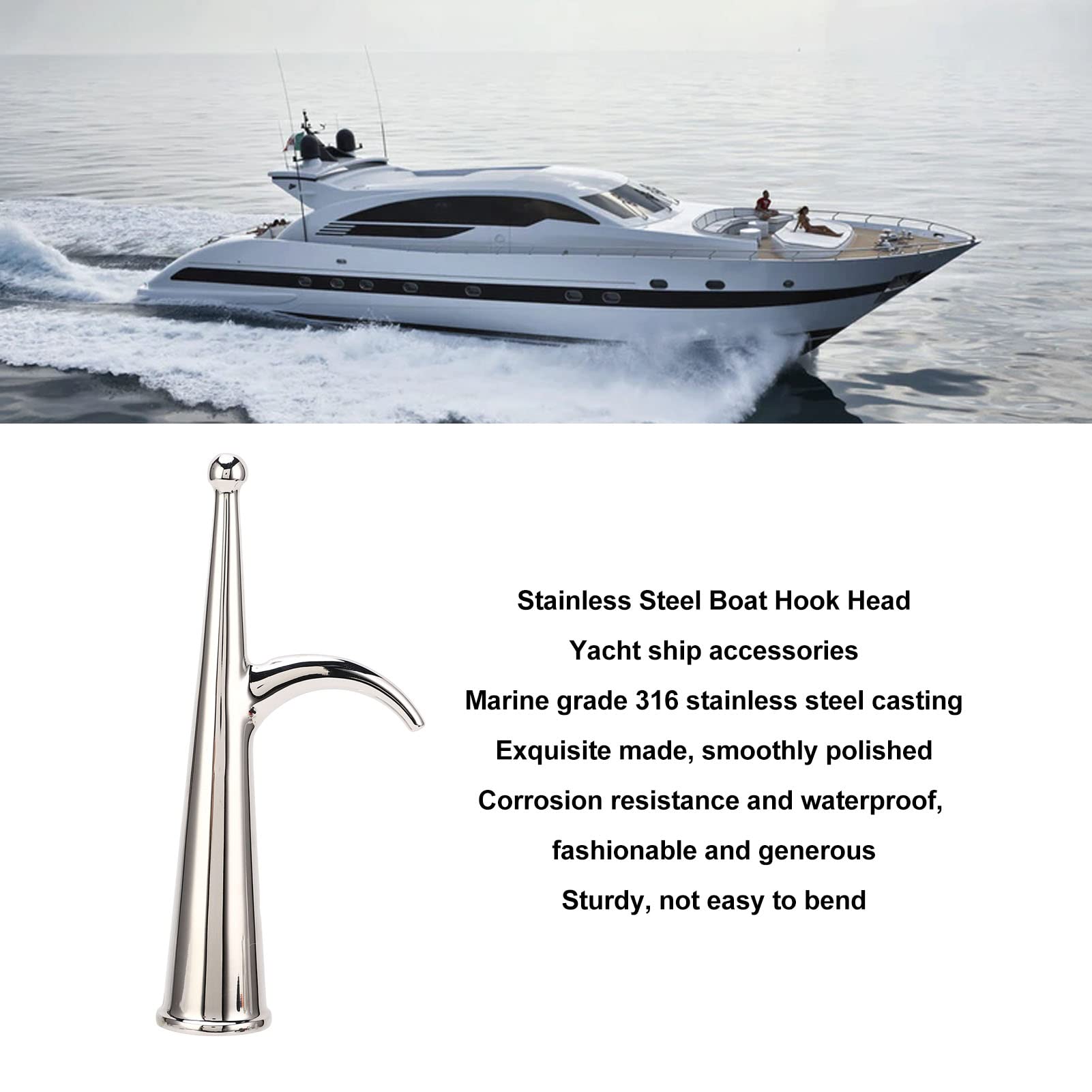 NutriEss Marine Boat Hook 28mm Seawater Tolerance Hook Yachts Use Enhanced Durability Long Lasting Performance