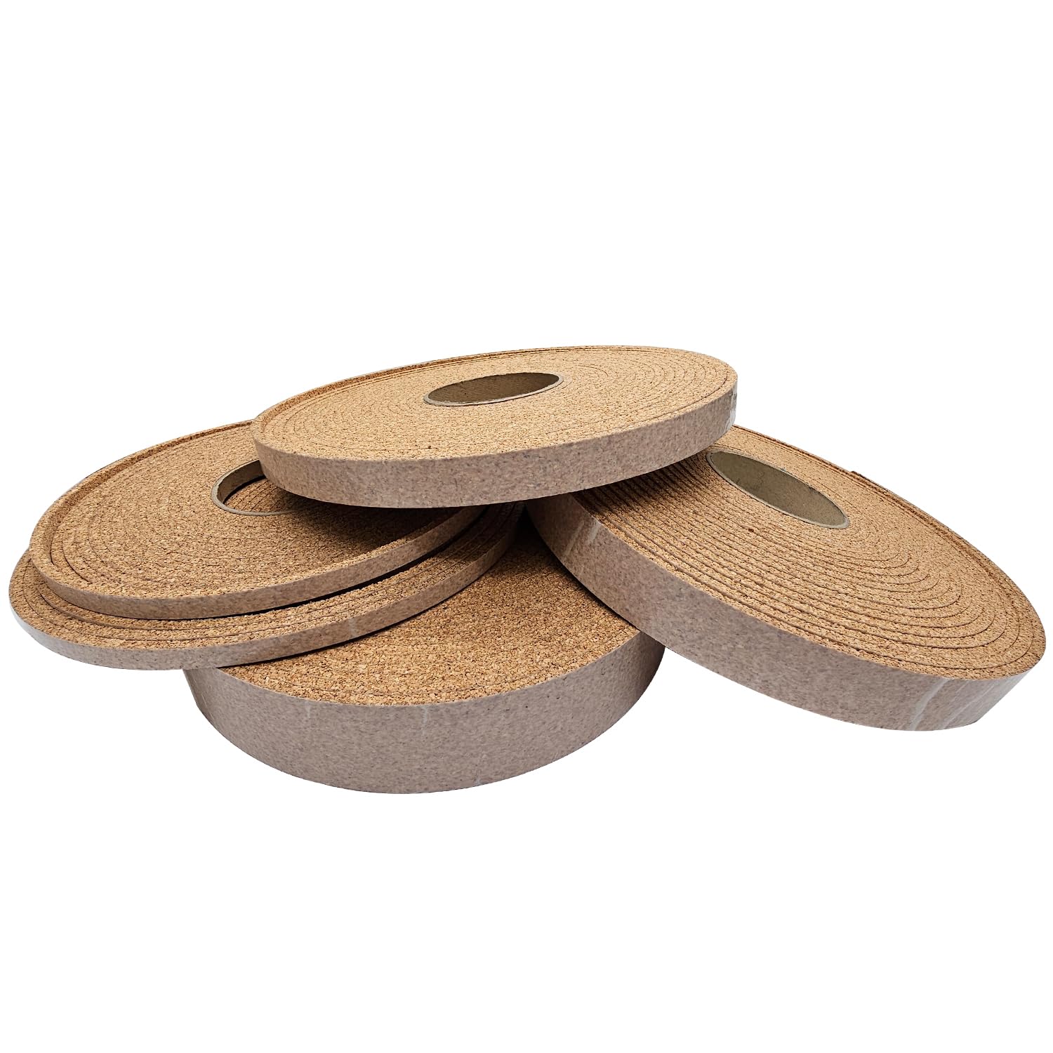 Cinta de sellado de corcho prensado natural, 50 mm x 5 mm, rollo de 10 m, aprox. 220 kg/m3, autoadhesiva por una cara