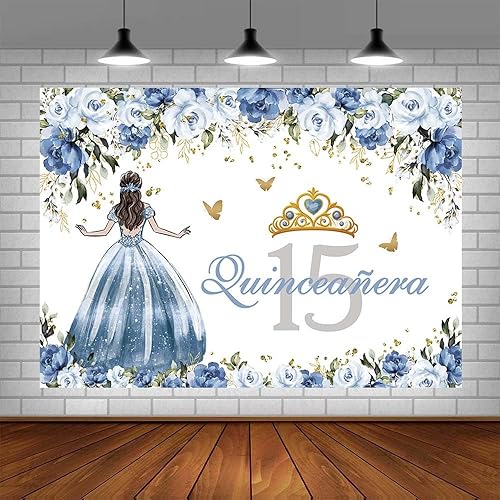 Miniatura 9 de Telón de fondo de quinceañera de 15 cumpleaños para niñas, vestido verde salvia, corona de princesa, fondo de fotografía, flores verdes salvia,