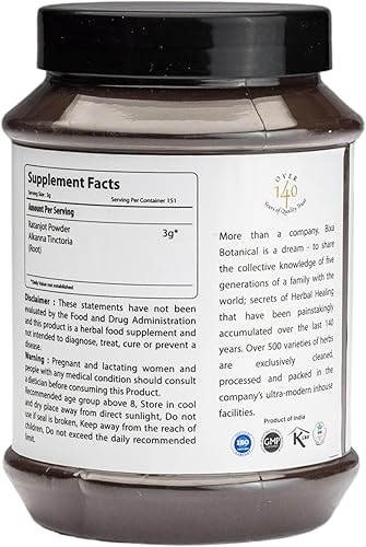 Vista 2 de bixa BOTANICAL Polvo de raíz de Alkanet (Ratanjot/Arnebia Nobilis) Antioxidante Sin gluten, sin OMG, tratado al vapor, vegano, 100% puro 1 libra