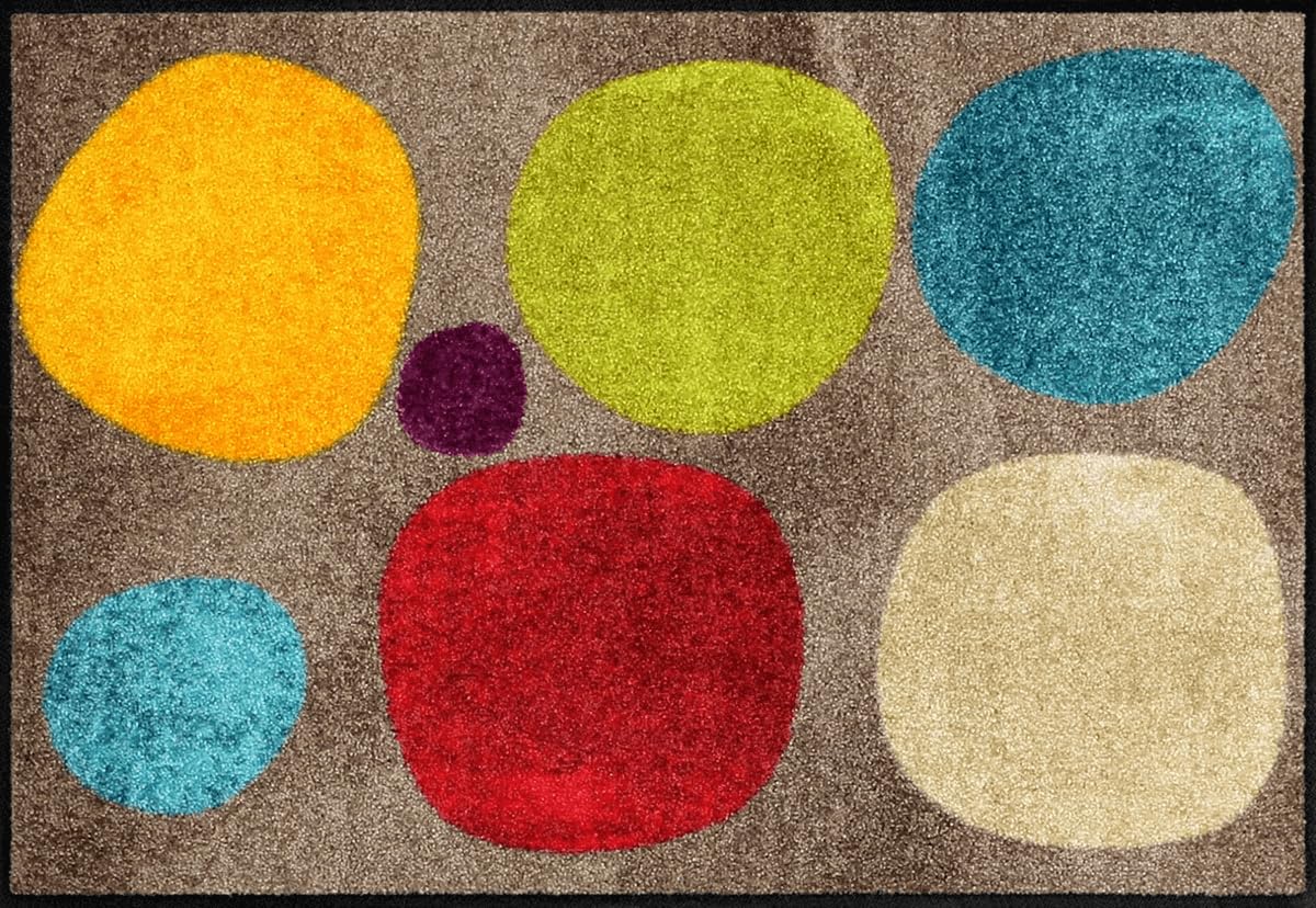 Salonloewe Minimatte Broken Dots Colourful I Schmutzfangmatte & Fußabtreter für Innen 50 x 75 cm