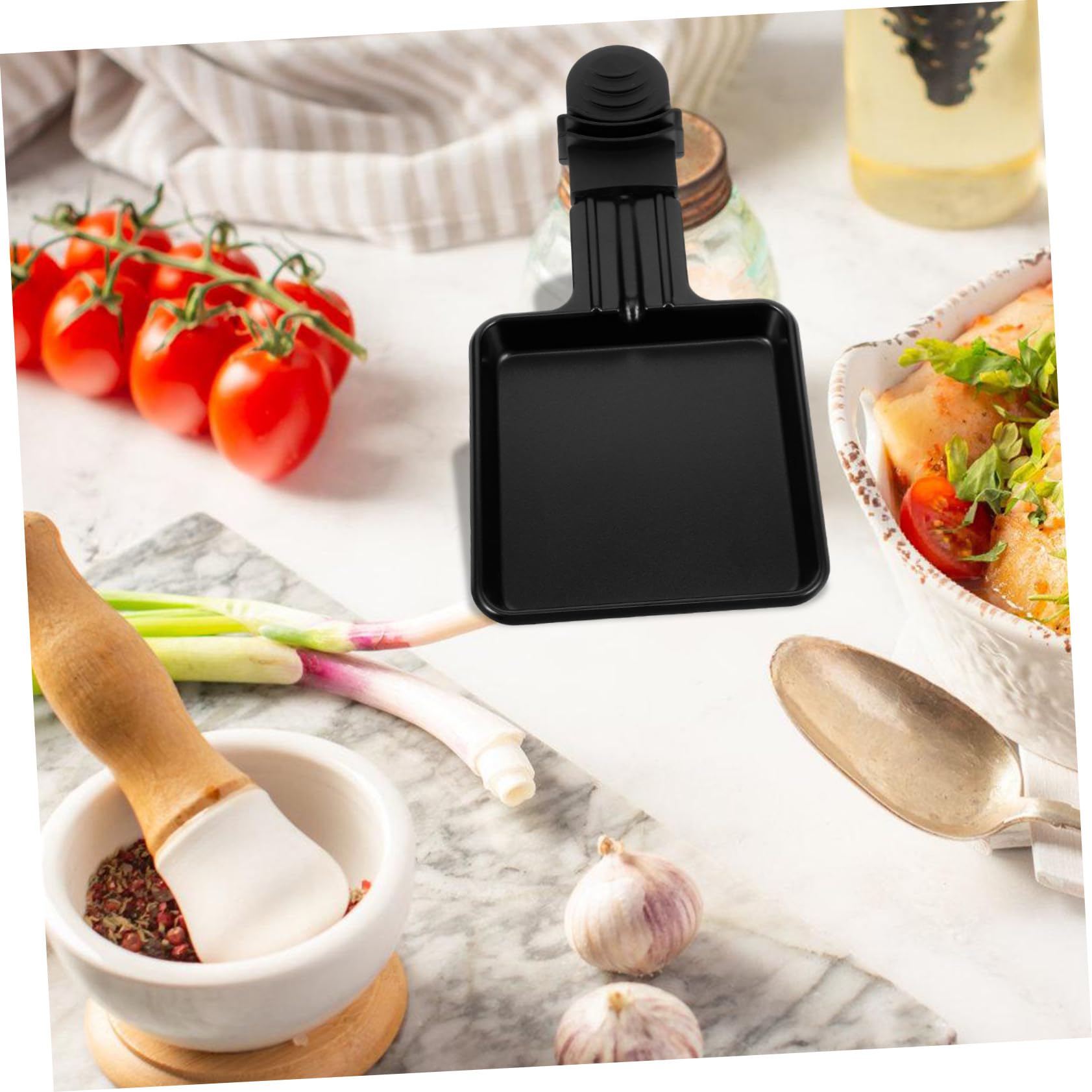 Cabilock 4 Stück Teiliges Edelstahl Raclette Grillpfännchen Mini Quadratische Käse-schmelzpfannen Hitzebeständig Wiederverwendbar für Raclette Grill und Grillgerichte