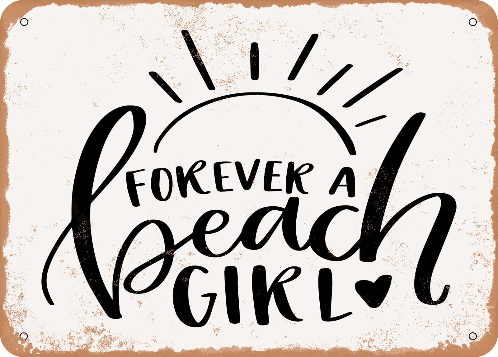 Miaomansenstore Girls Metal Sign - Forever A Beach - Vintage Look Sign Home Decor