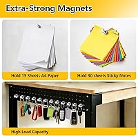 Vista 3 de VNDUEEY Imanes para refrigerador, imanes pequeños para nevera, 16 piezas, pizarra blanca, chinchetas magnéticas, fuertes clips magnéticos