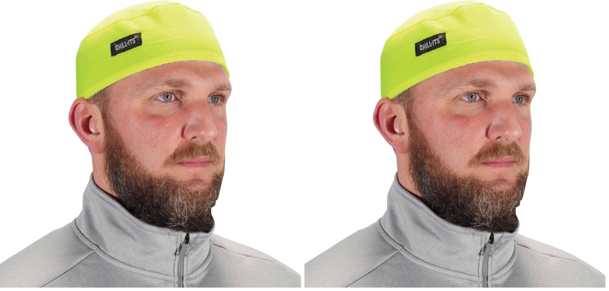 Ergodyne Chill Its 6630 Skull Cap, Lined with Terry Cloth Sweatband, Sweat Wicking, Lime (Pack of 2)
