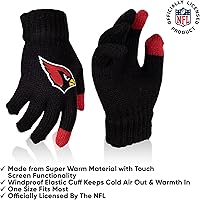Vista 180 de Ultra Game Gorro de invierno de punto súper suave oficial de la NFL con guantes extra cálidos para pantalla táctil