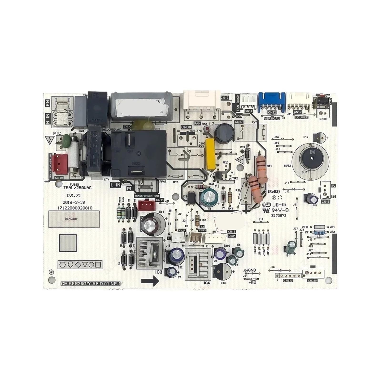 PCB climatiseur Midea CE-KFR26G/Y-AF carte de commande unité interne