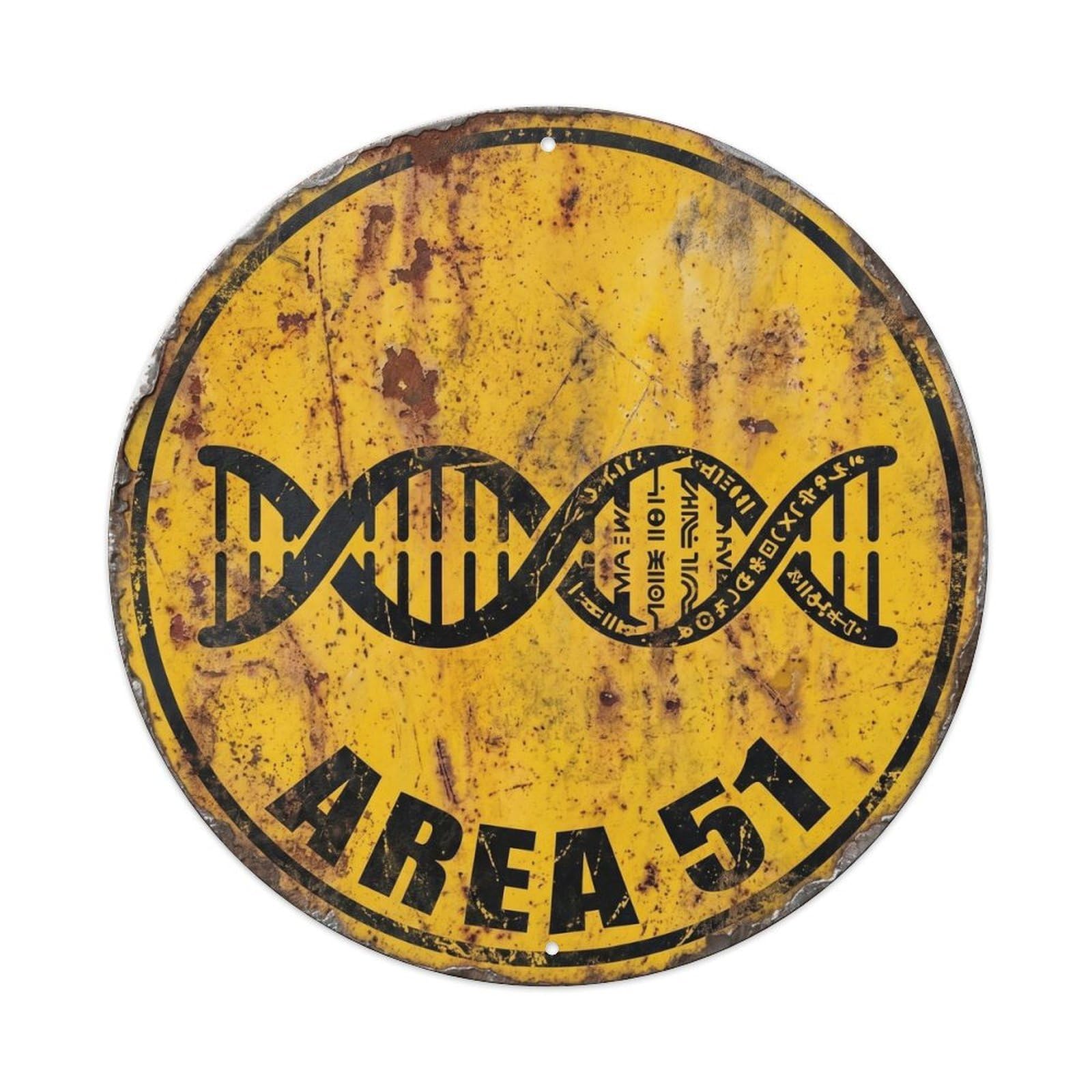Extraterrestrial Area 51 DNA Research Code Metal Tin Sign