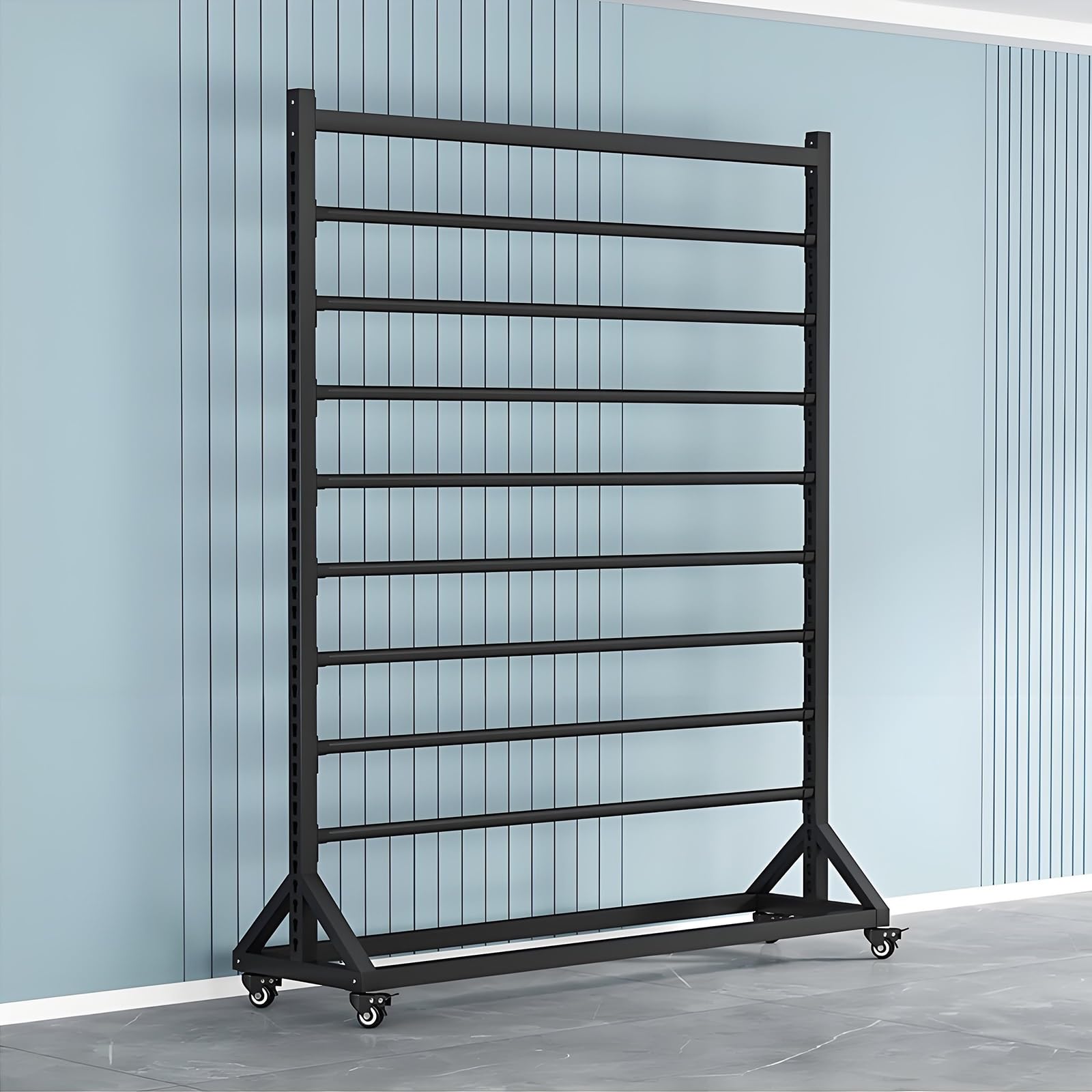 Porte-rouleau de tissu – Organiseur mobile robuste avec tige de suspension réglable pour ranger les tissus, nappes, films de fenêtre et papier peint