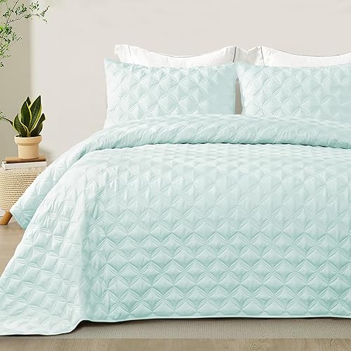 Exclusivo Mezcla Juego de edredón de cama tamaño King para todas las estaciones, colcha acolchada con patrón cosido, juego de ropa de cama con 2