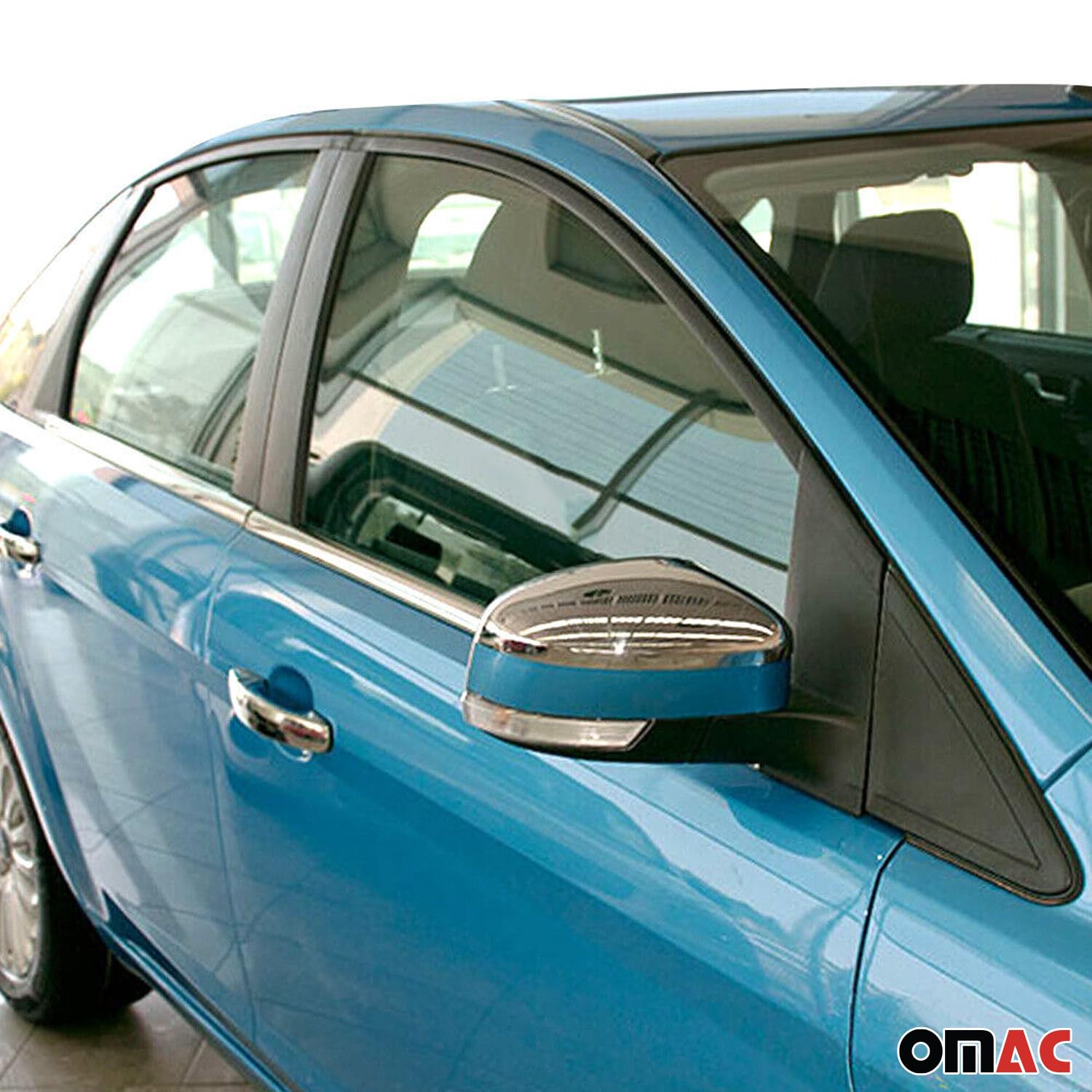 OMAC Nakładki na Lusterka Spiegelabdeckung kompatybilny z Ford Mondeo Limo 2007-2015 Stal Nierdzewna Srebrny