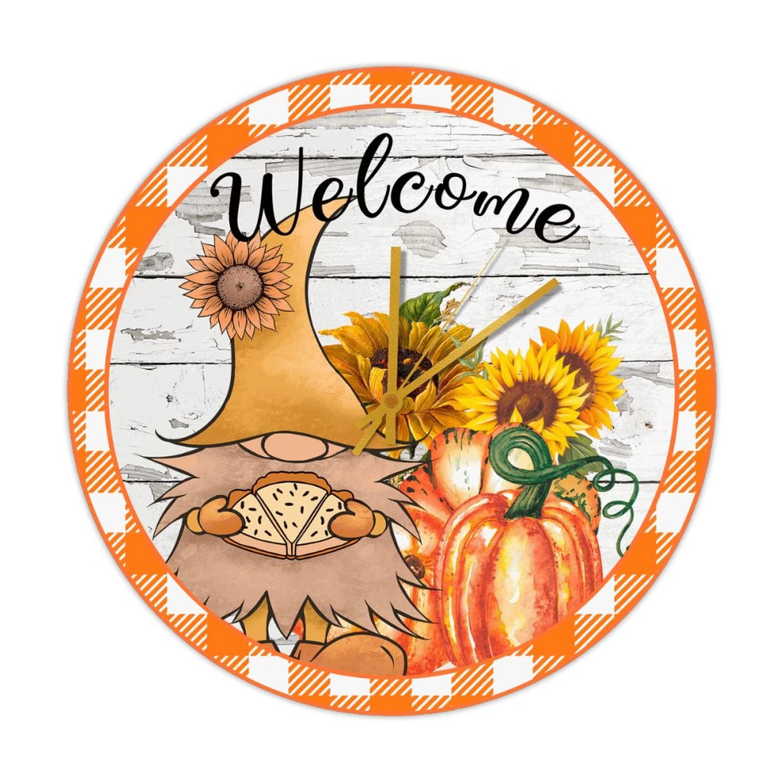 Horloge d'automne Happy Thanksgiving en bois pour grand salon familial