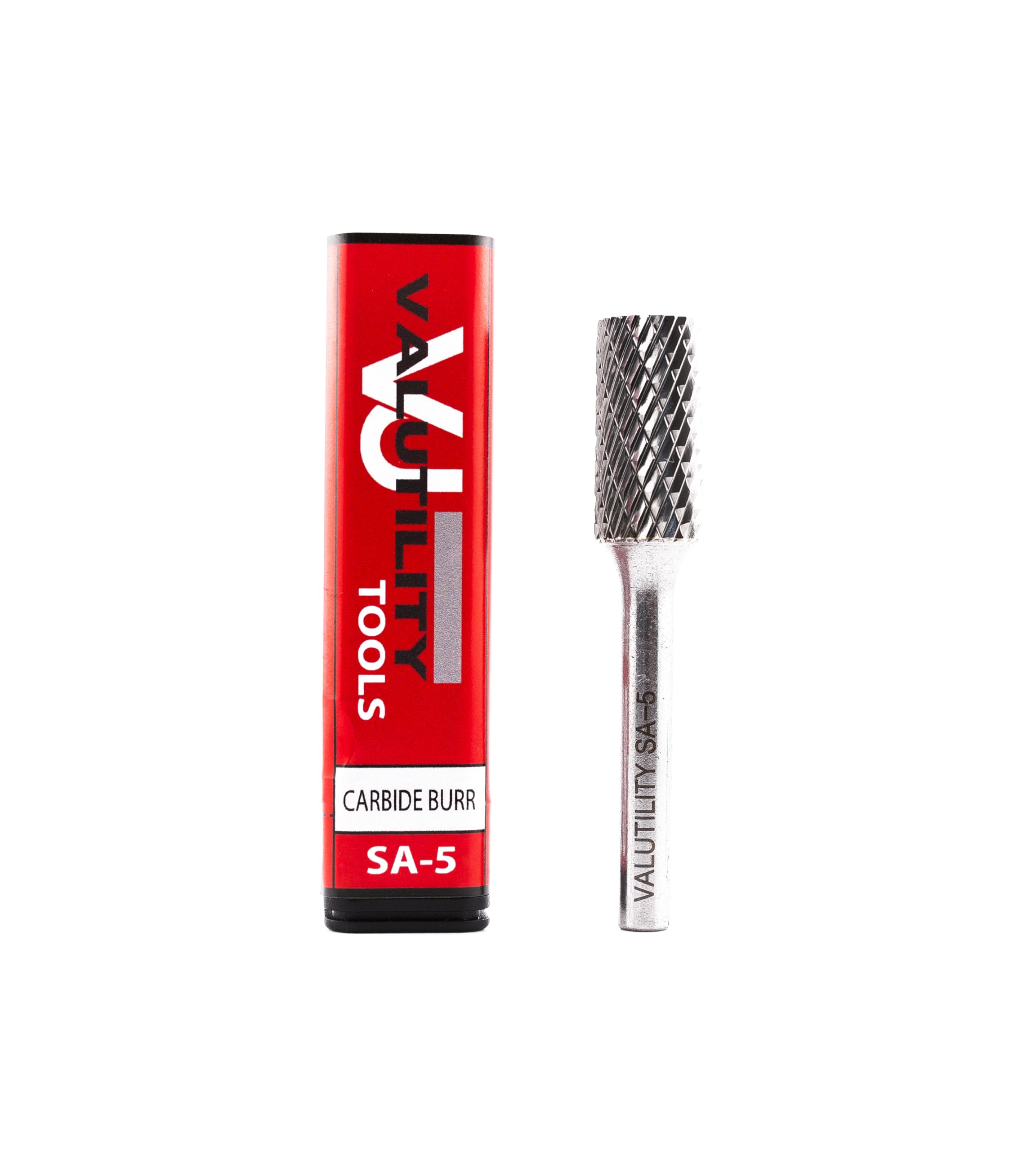 VALUTILITY 1/4" Shank Carbide Burr SA-5 - Double Cut Cylinder Shape, for Metal/Wood Carving, Die Grinders, DIY - 1 Pack