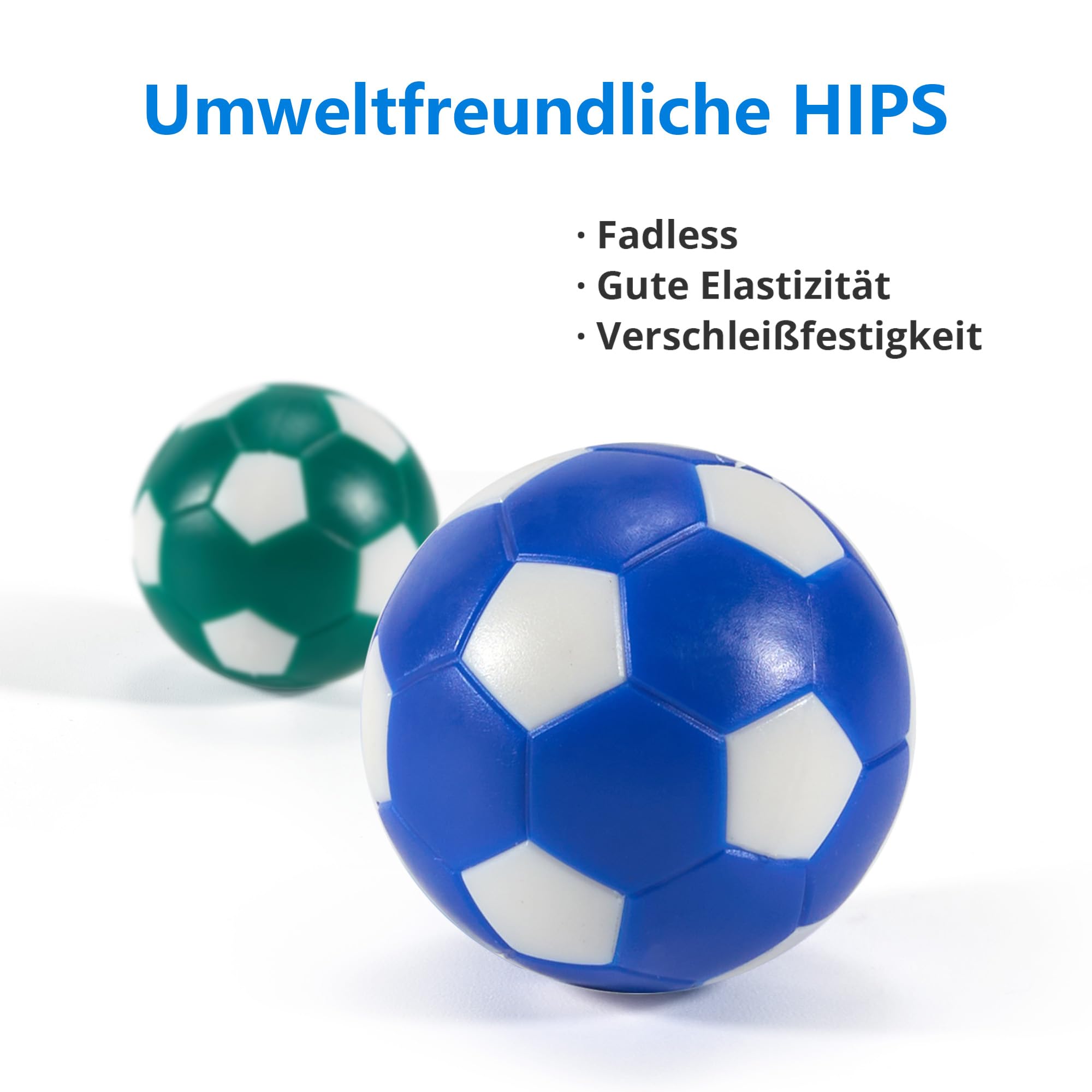 8 Piezas Bolas de Fútbol 32 mm en HIPS, Resistentes y Coloridas para Futbolín de Mesa, Colores Surtidos