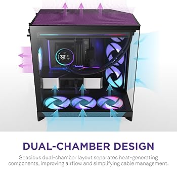Amazon.com: NZXT H9 Flow RGB+ (2025) – Large Dual-Chamber