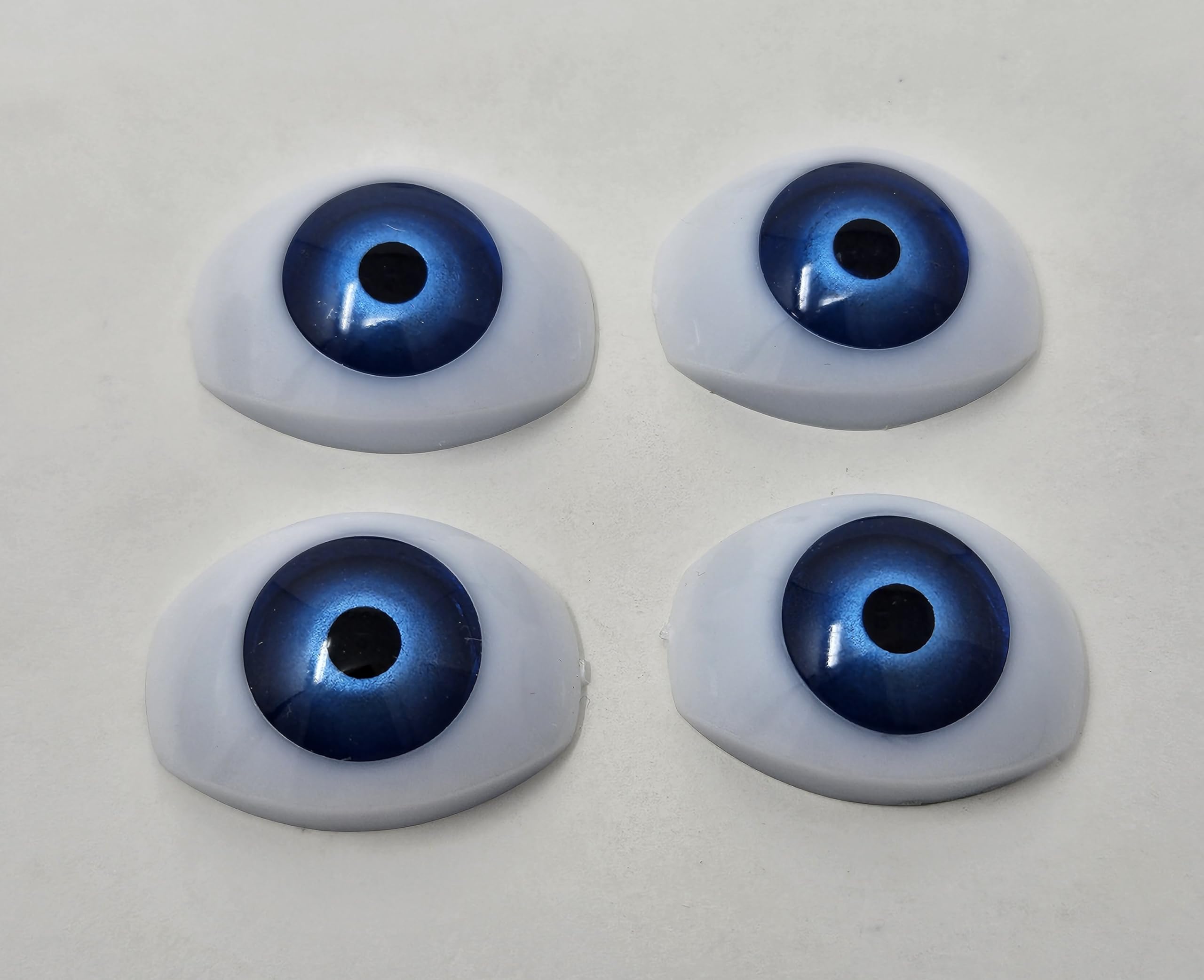 Pair of Zim's 12mm Iris Oval Realistic Plastic Human Dolly Eyes for Craft Dolls, Toys or Puppets (Pack of 2) (Blue)