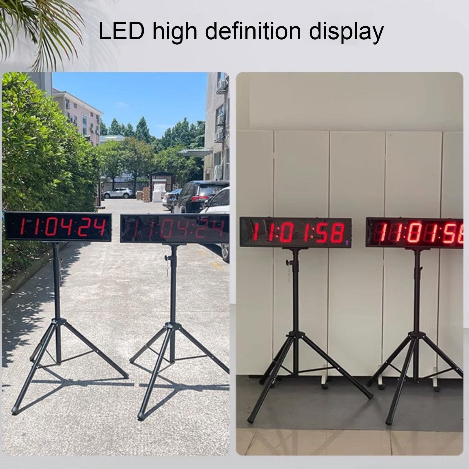 Fafeicy Temporizador de LED, Pantalla Roja de 6 Dígitos, Cuenta Regresiva, Cronómetro con Control Remoto Inalámbrico para Eventos de, Competiciones de Entrenamiento en Gimnasio