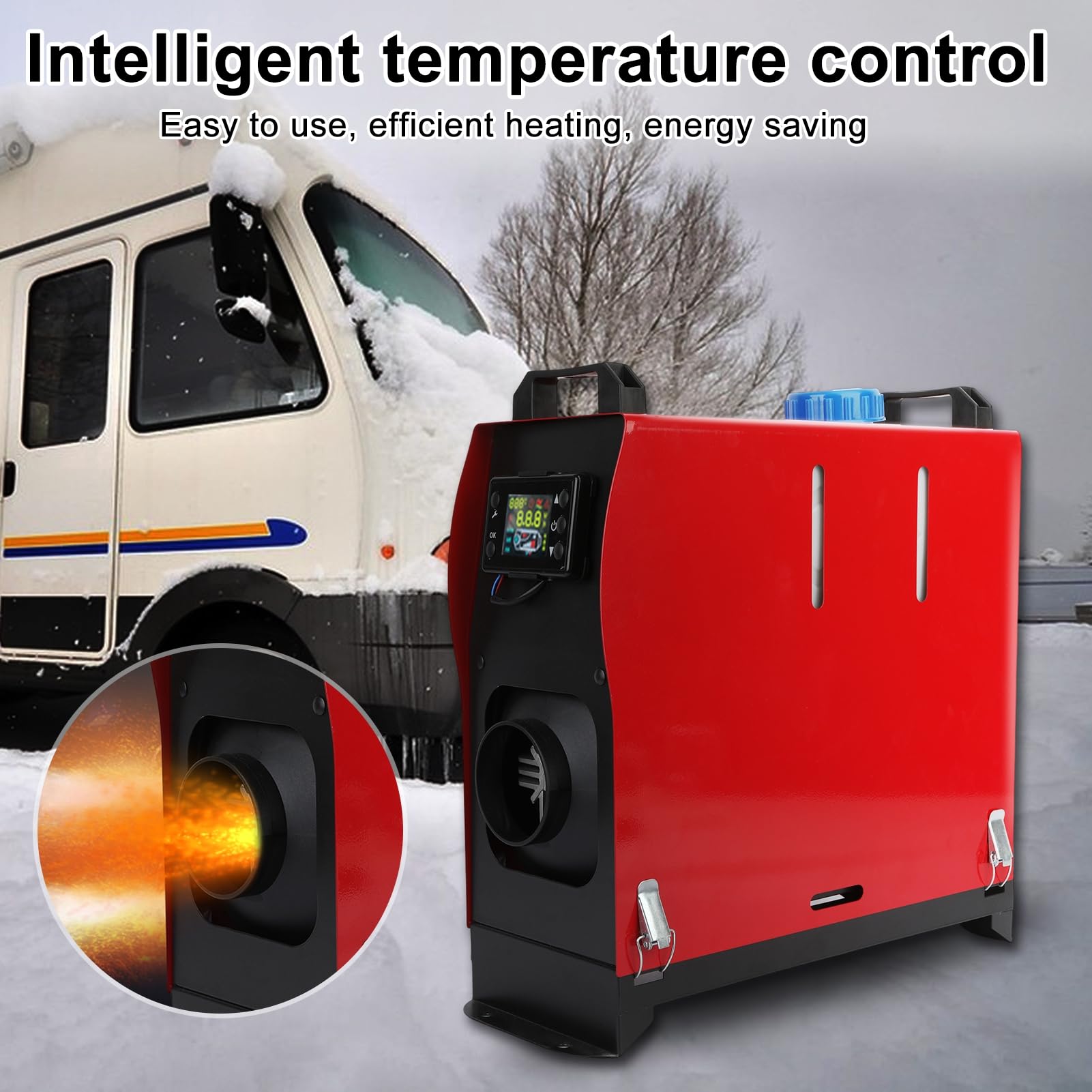 12V 8KW Nagrzewnica Diesla, Uniwersalny Nagrzewnica Powietrza Diesla, Przenośne Nagrzewnice Diesla z Wyświetlaczem LCD, Zdalne Sterowanie, Zintegrowane Ogrzewanie Postojowe Ogrzewanie Postojowe Do S