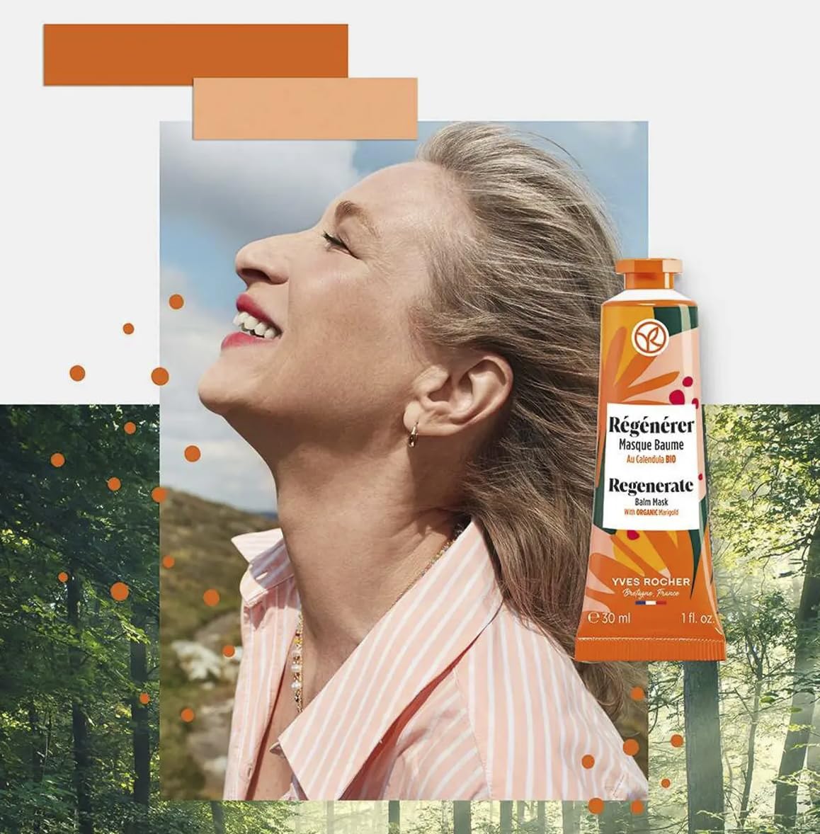 Yves Rocher Restorative Mask-Balm with Organic Calendula – Intensively Nourishes and Restores Skin, Eco-Friendly Natural Care with Soothing Texture, Moisturizing Face Balm 30 ml/1 fl.oz