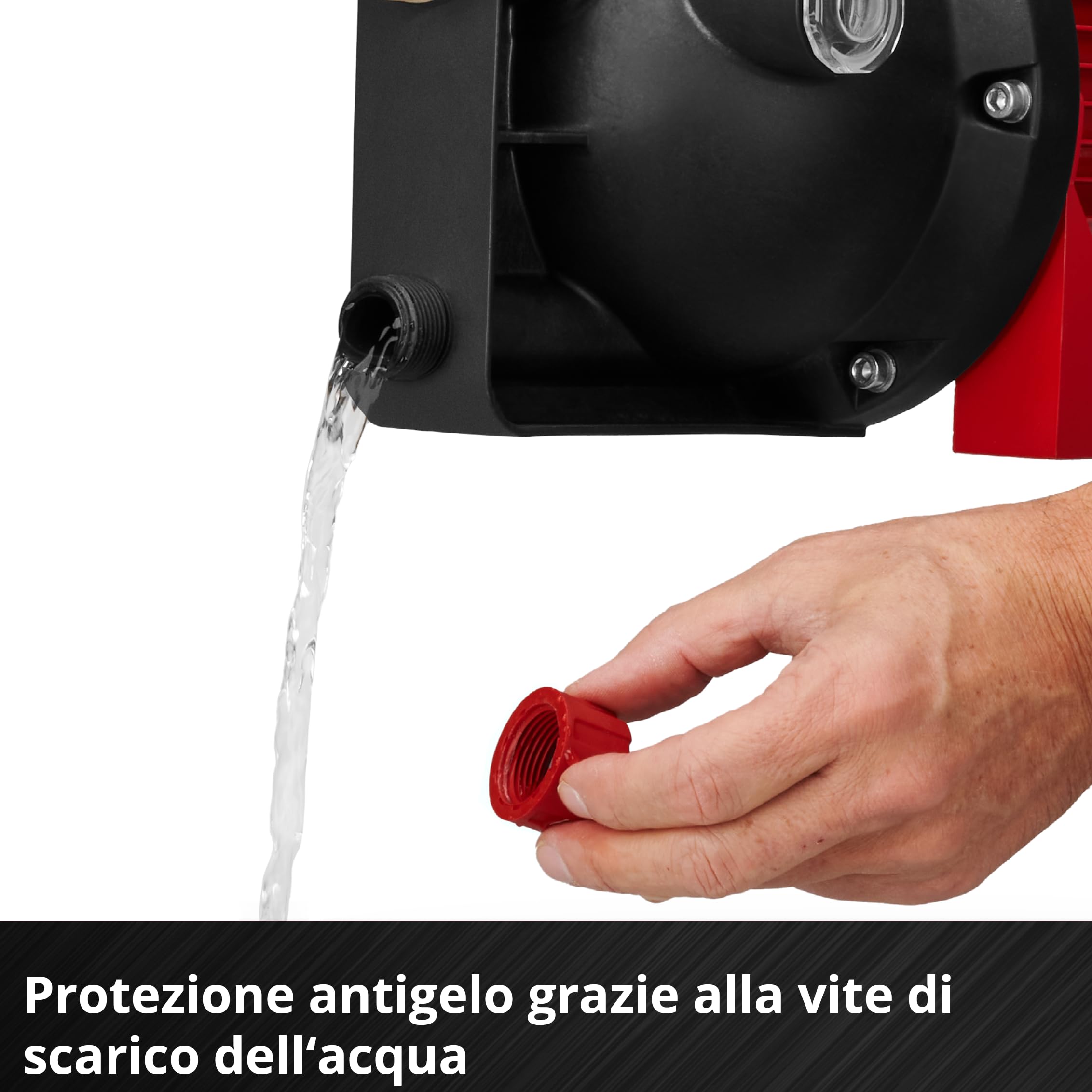 Einhell Pompa da giardino GC-GP 6050 ECO PLUS (portata max. 5000 l/h, prevalenza max. 40 m, tecnologia ECO PLUS, vite di scarico dell'acqua, adattatore universale 33,3 mm incluso)