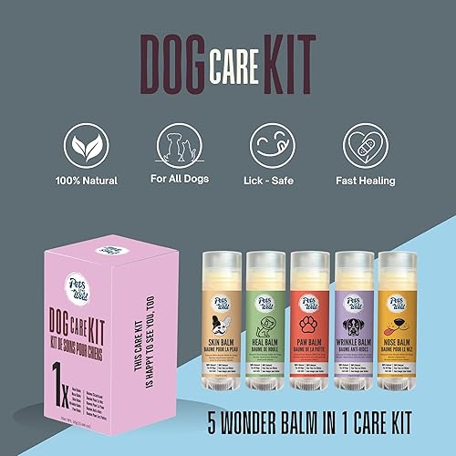 Miniatura 2 de Pets Gone Wild Kit de cuidado de perros  5 bálsamos curativos de tamaño de prueba para patas, nariz y piel, paquete de inicio para uso por primera