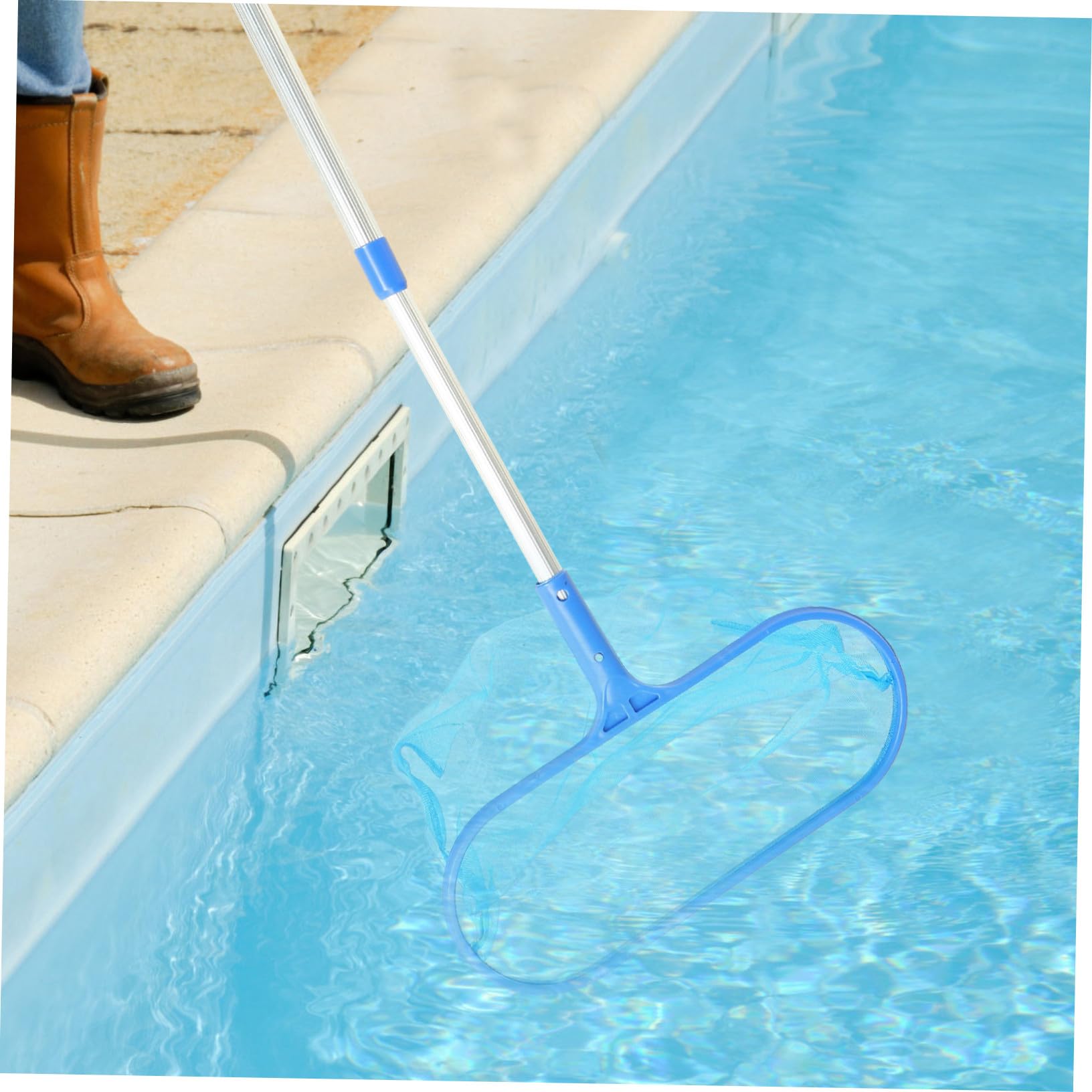 Red Recogedora de Hojas para Piscina con Varilla Telescópica 105 Cm