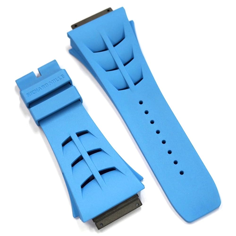 リシャールミル　ベルクロストラップ　055 030 035 水色 希少 】リシャールミル Richard Mille ベルクロブルー - メルカリ