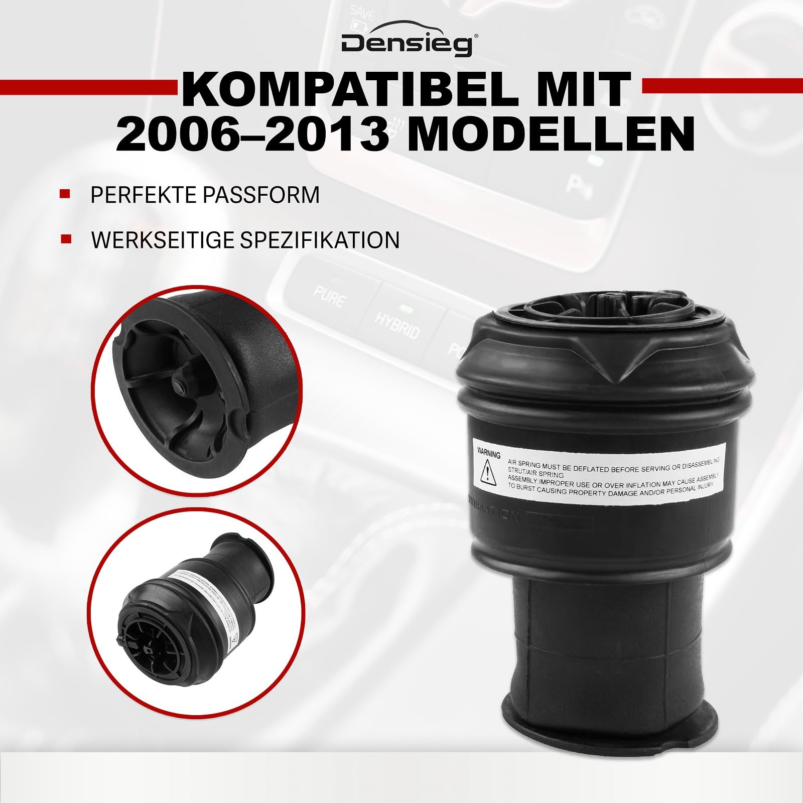 2x Luftfederbälge Hinten Links + Rechts für Citroen C4 Grand Picasso, Ersatz für 5102GN 5102R8, Repariert Durchhängen & stellt Fahrzeughöhe wieder her, Luftfederung Set