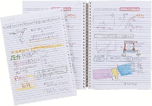 Miniatura 9 de Lihit Lab N1640-1 - Cuaderno de anillo abierto, cuaderno giratorio, A5, 24 agujeros, 100 hojas, blanco lechoso