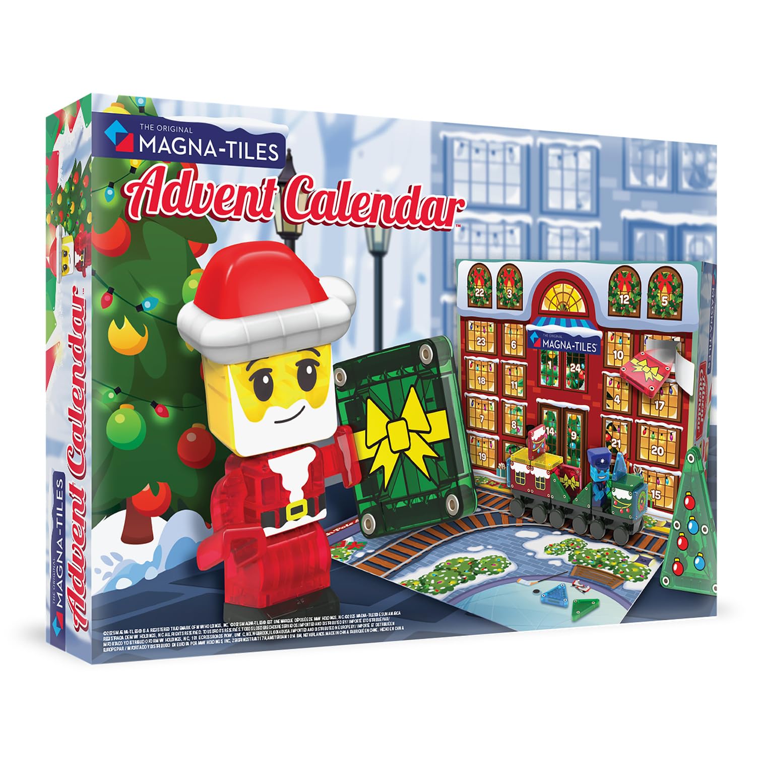 MAGNA-TILES® Calendario dell'Avvento da 34 pezzi, set di costruzioni magnetiche, il marchio originale di costruzione magnetica